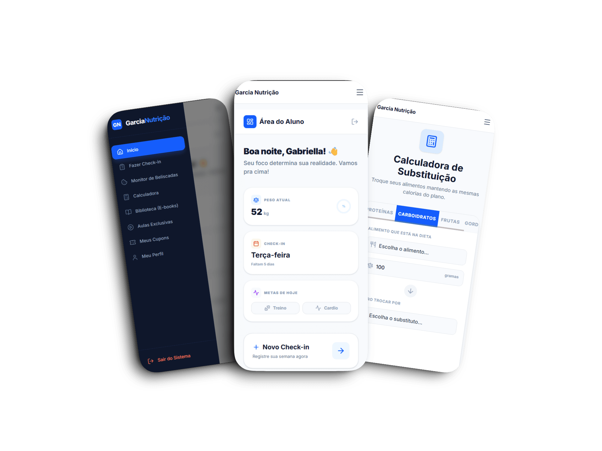 Telas da plataforma exclusiva do paciente A Base